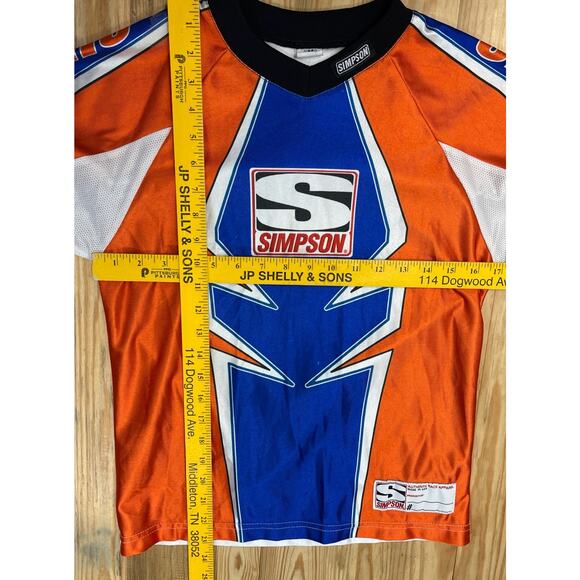 Simpson Motorcycle Racing Long Sleeve Jersey Shirt Youth Medium Made In USA - Picture 3 of 5